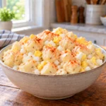 Lloyd Potato Salad with peeled red potatoes, hard-boiled eggs, white onion and paprika.