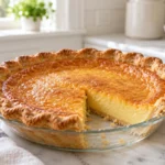 Classic Chess Pie with a smooth golden custard filling in a plain pie crust